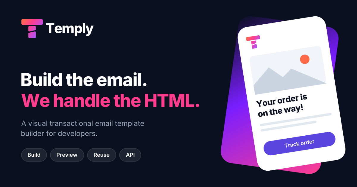 Temply — Create receipts, welcome emails and password resets without code. Add personal details,…