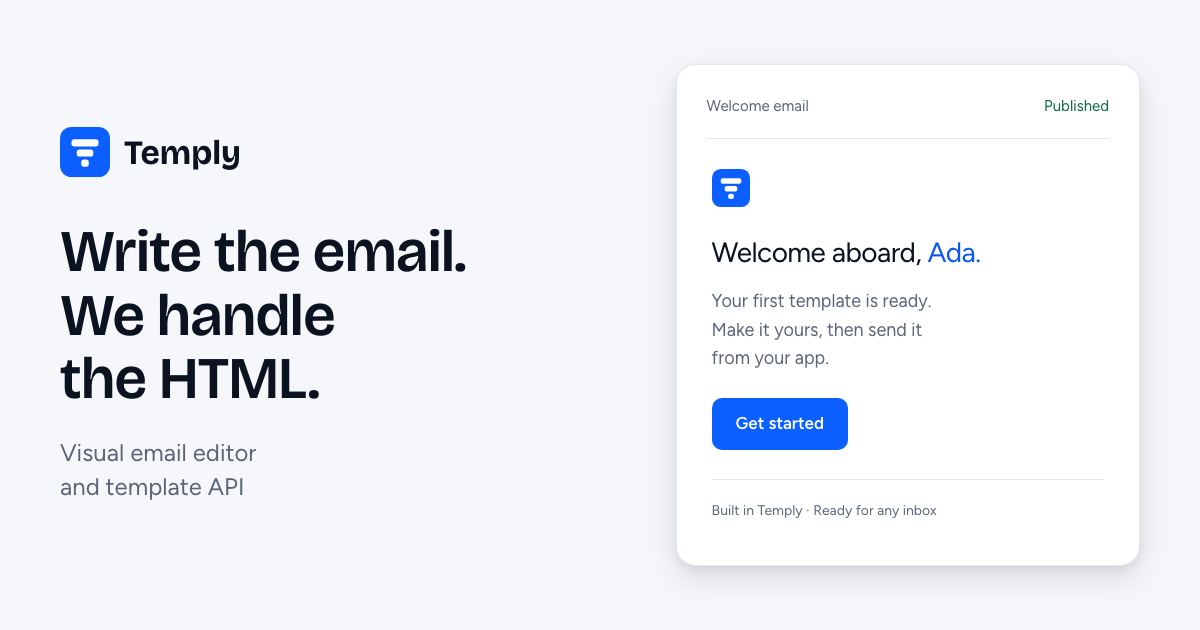 I built Temply: a visual editor for transactional emails, with an API for rendering them in your app